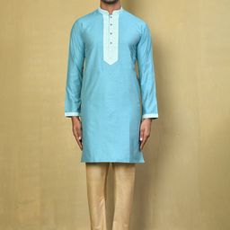 Arihant Rai Sinha Plain Brocade Work Pure Cotton Kurta With Trouser-image-73