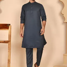 Men Solid Ethnic Ethnic Kurta with Pyjama-7