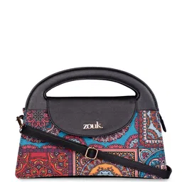 ZOUK Printed Structured Sling Bag with Tasselled image 4