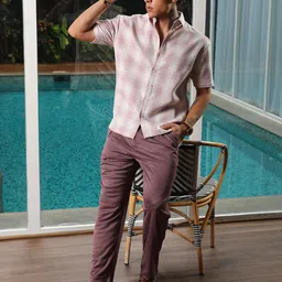 Campus Sutra Men Comfort Spread Collar Checked Cotton Casual Shirt-image-83