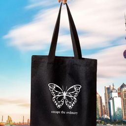 the sack co Black Cotton Tote Bag-image-95