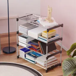 srmaji store Multipurposar Storage rack Plastic Open Book Shelf image 4