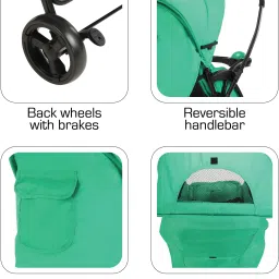 luvlap Joy Stroller/Pram, Compact & Easy Fold, for Newborn Baby/Kids, 0-3 Years, Pram image 4