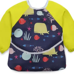 Baby Long Sleeve Bib, Toddler Children's Leak-Free Baby Bib with Sleeves-image-9