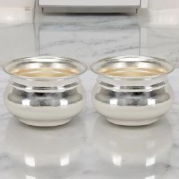 German Silver 2 Inch kum Kum Bharani Cup For Home Pooja Decore K4424 Silver-image-35