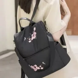 Small 12 L Laptop Backpack New Flower Embroidered Artistic National Style Oxford Capacity backpack-image-4