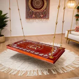 jairi traders M-19 Solid Wood Swing in Natural Colour-picture-33