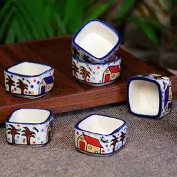 freakway (Set of 6) 50ml Hut Collection Ceramic Dip Bowl (Multicolor)-picture-2