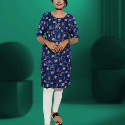 Women Printed Cotton Rayon A-line Kurta-image-8