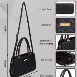 AMYENCE Textured Structured Handheld Bag With Quilted image 5