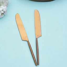 oggn Butter Knives Set of 2, Dinner Knife with Round Handle, Butter & Jam Spreader Iron Table Knife Set image 3