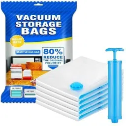 Space Saver Reusable Vacuum Storage Ziplock Compression Sealer Bags & hand Pump, Travel Storage Vacuum Bags-14
