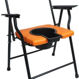 Commode Chair for unisex/ADULT Comfortable Safe Commode Chair (Orange, Black) Commode Shower Chair-picture-26