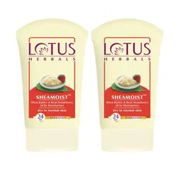 Lotus Herbals 2-Pcs Sheamoist Shea Butter & Real Strawberry 24HR Moisturiser - 60 g each-61