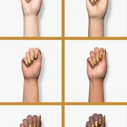 PRIVIU Set Of 12 Reusable Chromatic Nail With Application Kit - Lemon Gold image 5