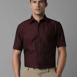 Louis Philippe Men Classic Spread Collar Geometric Printed Cotton Formal Shirt-picture-3