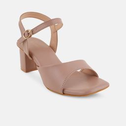 Mast & Harbour Women Square Toe Block Heel Sandals with Buckles-3