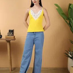 Stylecast X Kotty Women Self Design Shoulder Straps Top image 3
