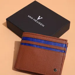 Van Heusen Men Textured Leather Two Fold Wallet-13