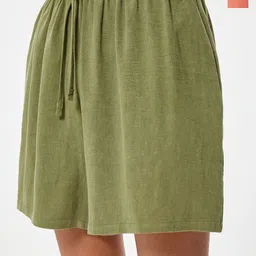 Koton Women High-Rise Linen Shorts-image-59
