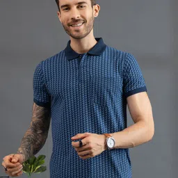 Dadu Dayal Men Bio Finish Checked Polo Collar Cotton T-shirt-picture-24