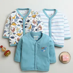 BUMZEE Boys Pack Of 3 Printed Cotton Jhabla Vests-image-14