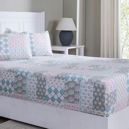 MASPAR Blue Printed Pure Cotton 144 TC Single Bed Bedsheet & 1 Pillow Cover 1.52 x 2.24 m-image-72