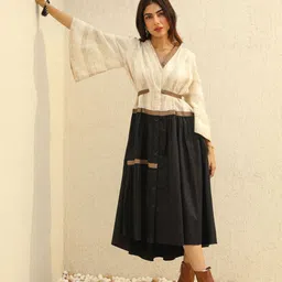 YA-SA Women Striped Fit & Flare Dress-image-10