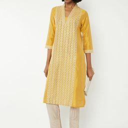max Geometric Embroidered Square Neck Chikankari Straight Kurta-picture-19