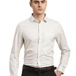 Turtle Men Classic Slim Fit Floral Printed Formal Shirt-image-42