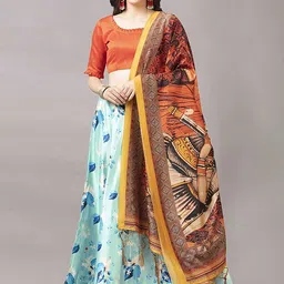 Kaizen TEXO FAB Printed Semi-Stitched Lehenga & Unstitched Blouse With Dupatta-picture-46