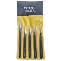 Black Epoxy Coated Tweezer Set of 5 (SS,OO,2A,5,7) image 2