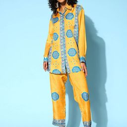 ZUMMER Printed Shirt Collar Shirt With Trousers Co-Ords-picture-25