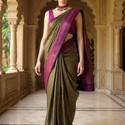 VILLE FASHION Woven Design Zari Kanjeevaram Saree-picture-18