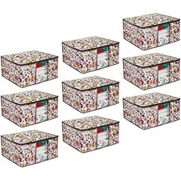prettykrafts White 9 Pieces Printed Collapsible Multi-Utility Organisers-8