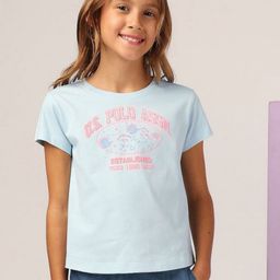U.S. Polo Assn. Kids Girls Typography Printed Round Neck T-shirt-image-25