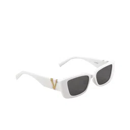 BAYBERRY Unisex Black Lens & White Cateye Sunglasses with-image-72