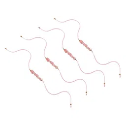 SALTY Set Of 4 Quartz-Studded Thread Rakhis With Greeting Card & Roli Chawal image 2