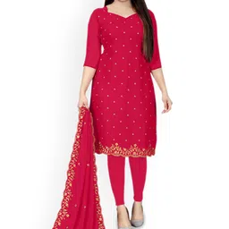 Maroosh Ethnic Motifs Embellished Georgette Unstitched Dress Material-image-60
