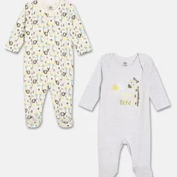 MINI KLUB Boys Pack of 2 Pure Cotton Printed Sleepsuit-image-50