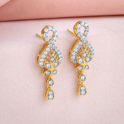 GIVA Gold Floral Finite Diamond Earrings-image-14