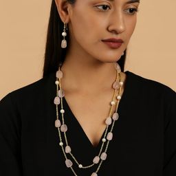 VANSHIKA JEWELS Double Layered Necklace & Earrings Set-image-20
