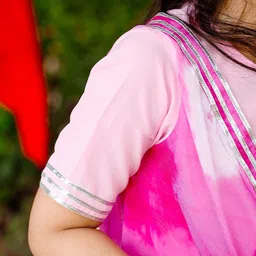 Thread & Button Girls Light Pink Dhoti Set With Cape image 5