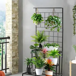 Myntra Elegant Homes Black 3-Tier Rust-Proof Planter Stand-4