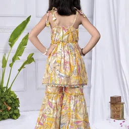 Hikuj Girls Floral Printed Empire Top with Sharara-55