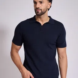 Mast & Harbour Men Solid Polo Collar Cotton Flat Knit T-shirt-picture-29