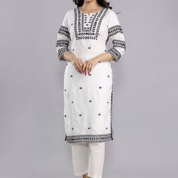 MF Hayat Women Embroidered Floral Kurta-image-80
