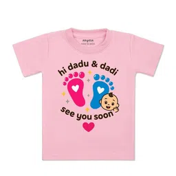 arvesa Hi Dadu & Dadi See You Soon Printed Kids Tshirt-picture-5