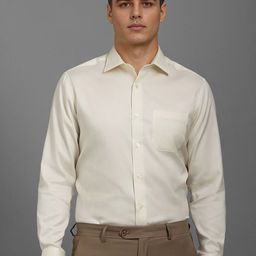Louis Philippe Men Classic FitSpread Collar Solid Cotton Formal Shirt-image-60
