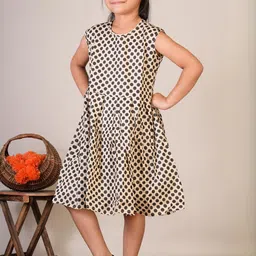 FabJunior Polka Dot Print Fit & Flare Midi Dress-image-56